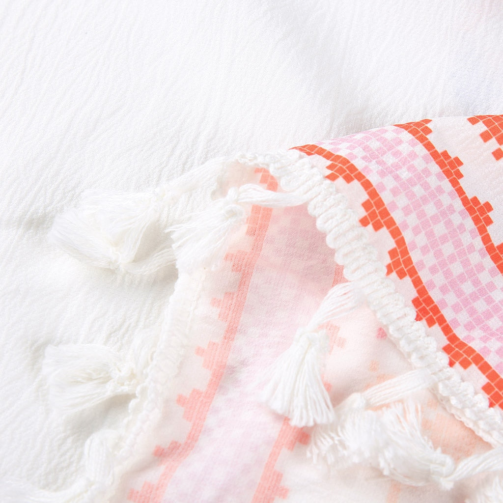 Bohemian Tassel Printed Sleeveless Beach Short Dress