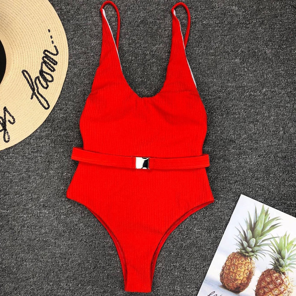 PERIMEDES ONE PIECE SWIMSUIT WITH BELT