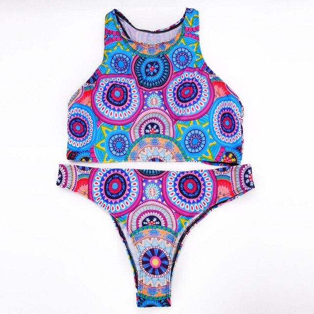 Multi Color Tribal Two Piece Swimsuit