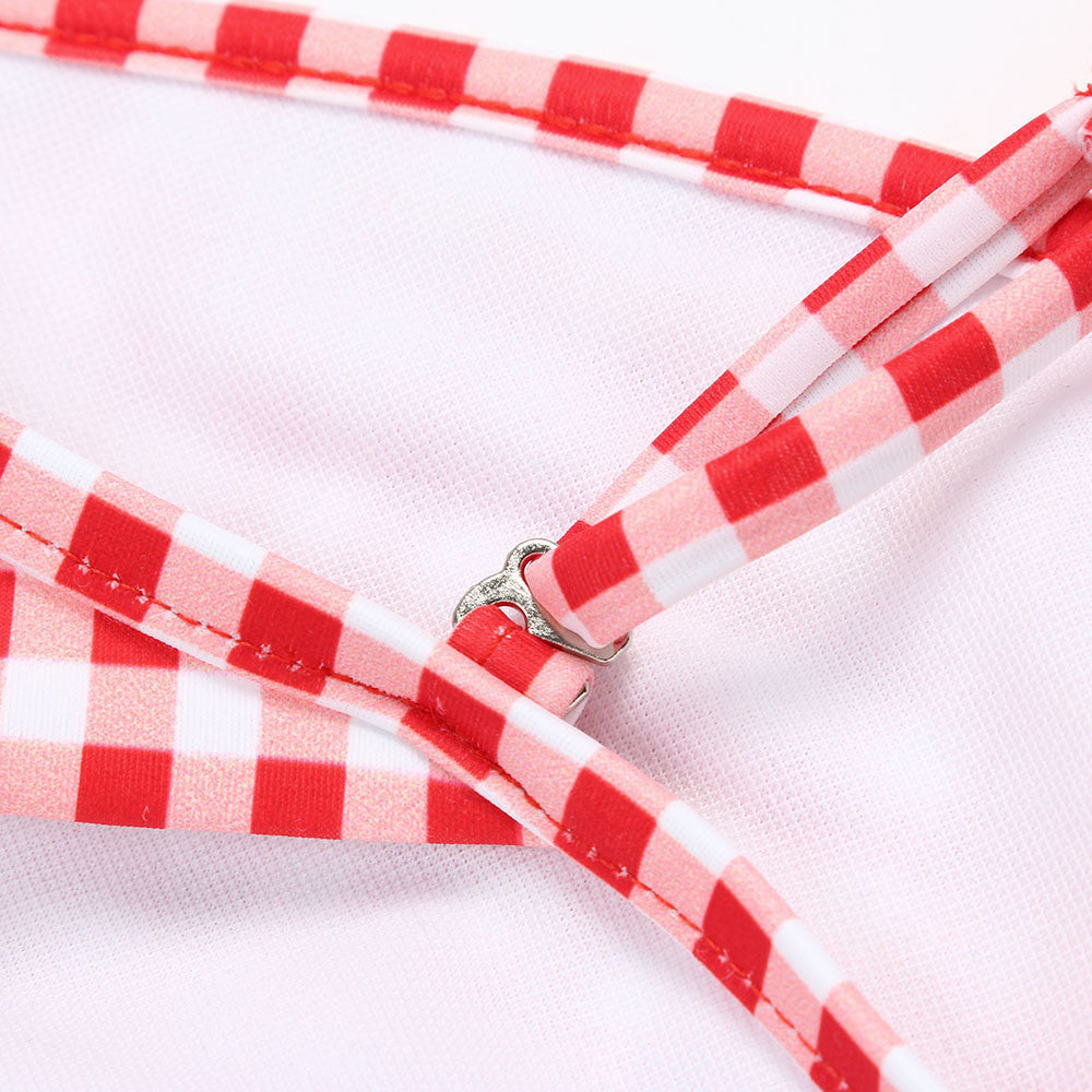 Women's Plaid Bikini Set Swimsuit Two Piece