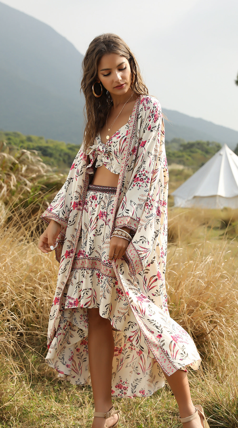 Women's Boho Midi Kimono