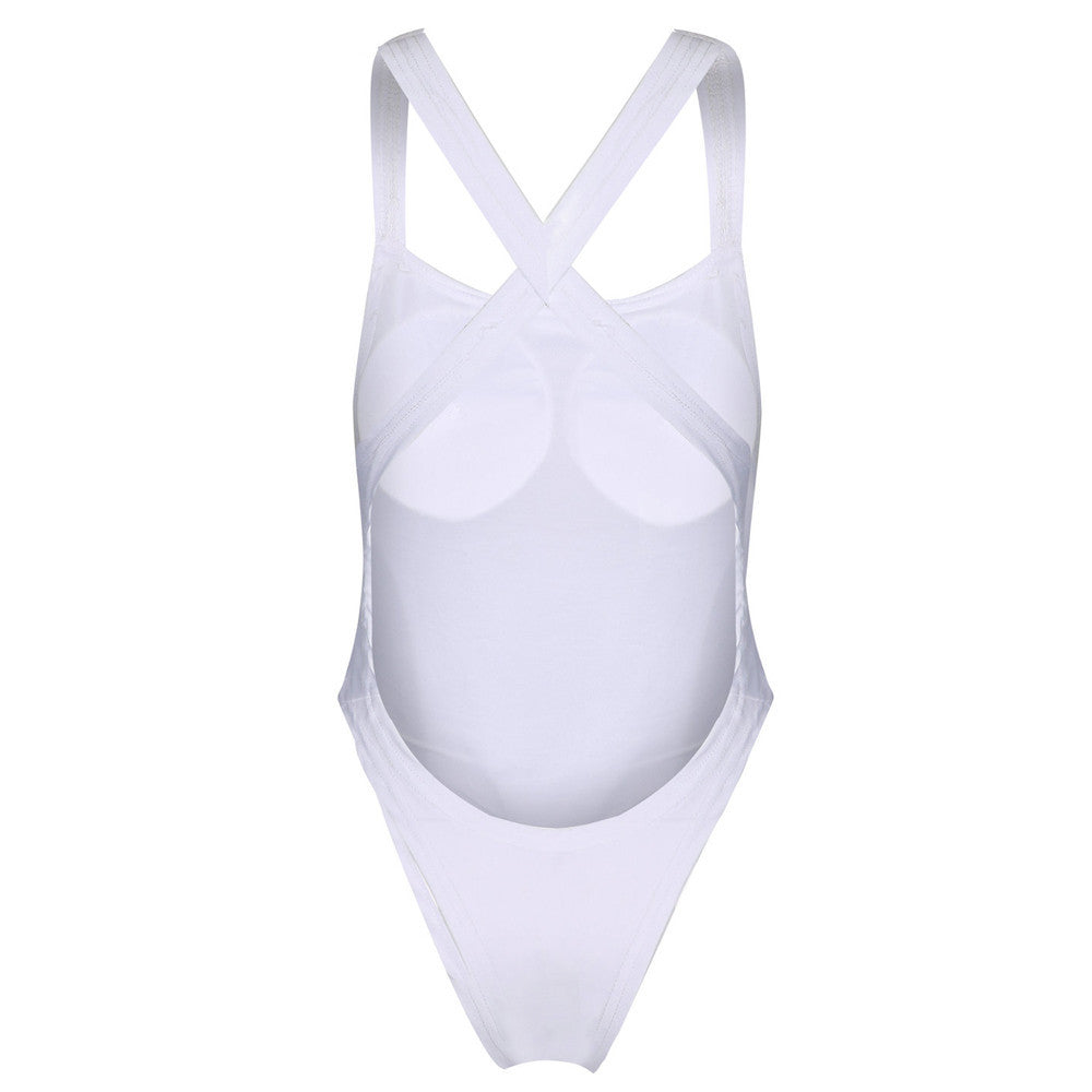Cross Back Bandage One Piece Padded Swimsuit
