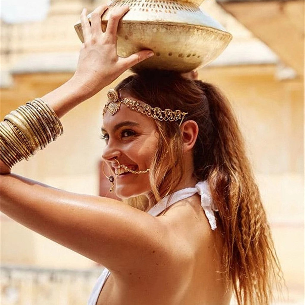 Women V Neck Lace Patchwork Backless Halter Beach Dress