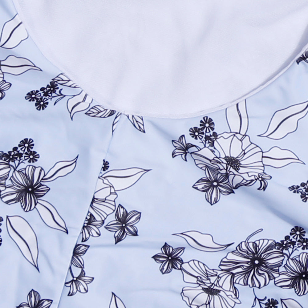 Floral Backless One Piece Swimsuit