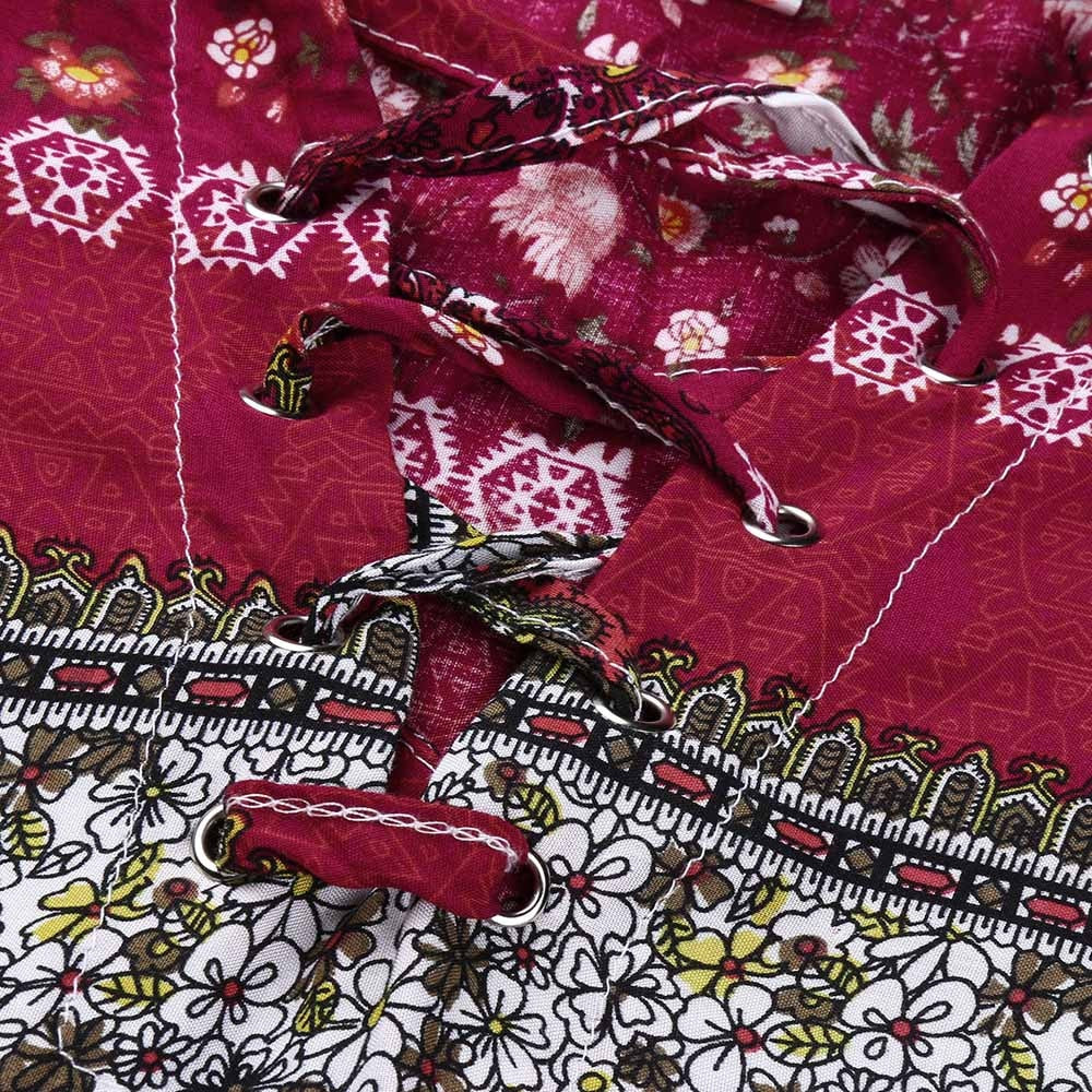 Bohemian Beach Dress Floral Print