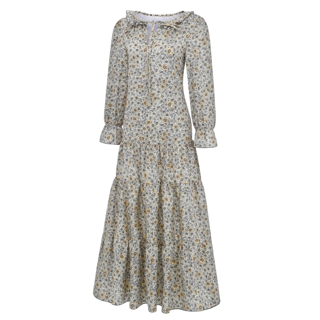 Tunic Maxi Beach Dress Vintage Daisy Print