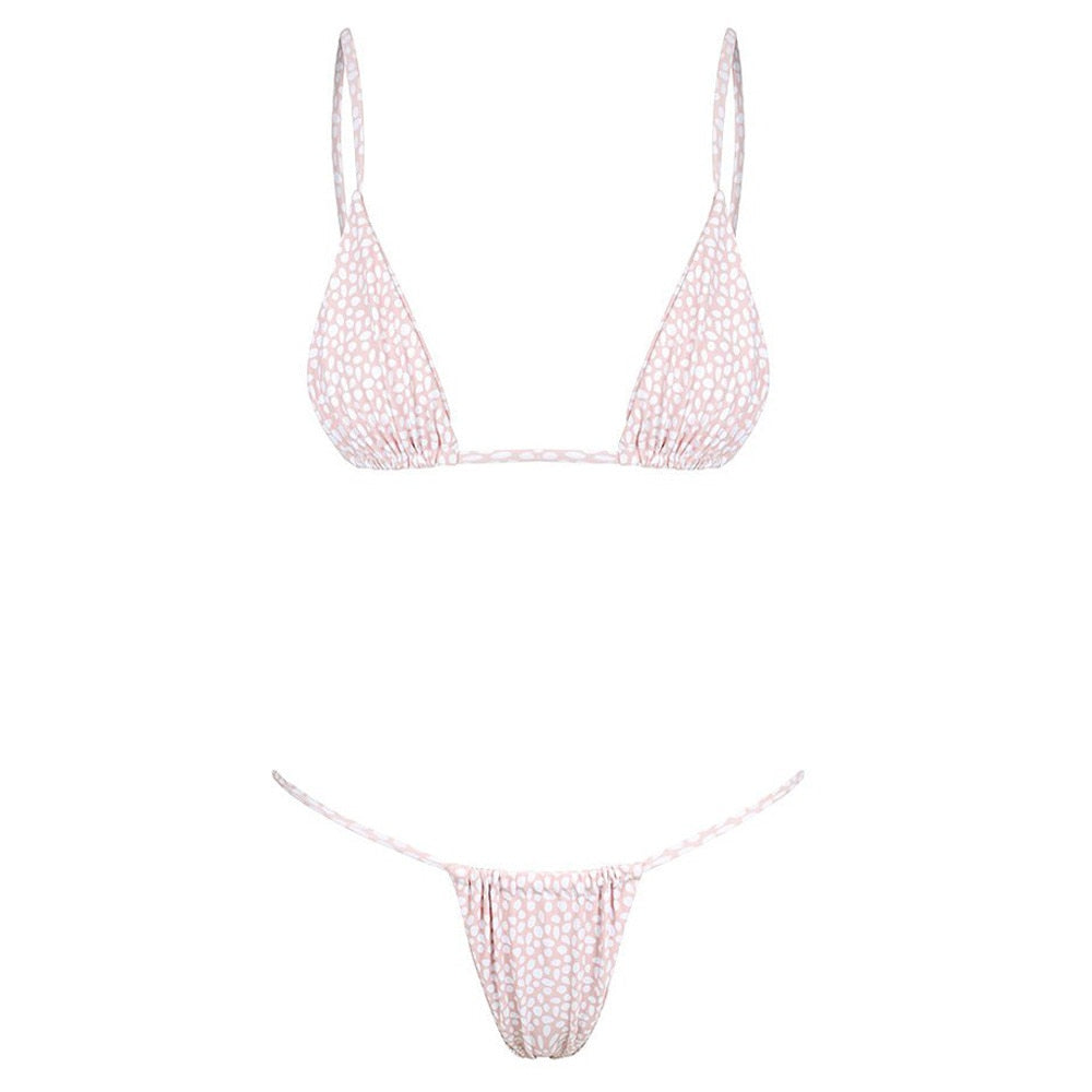 Women Halter Bandage Bikini Set