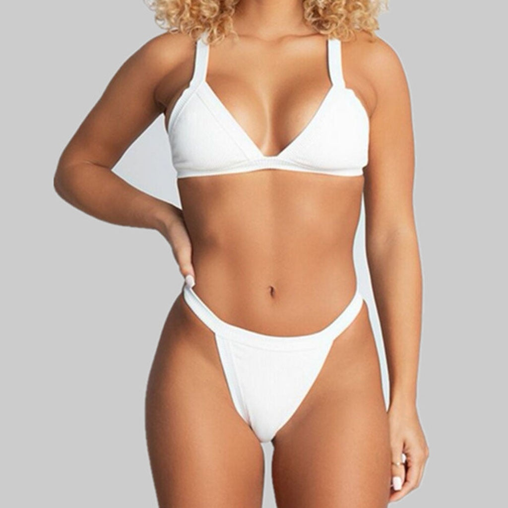White Push Up Bikini Set