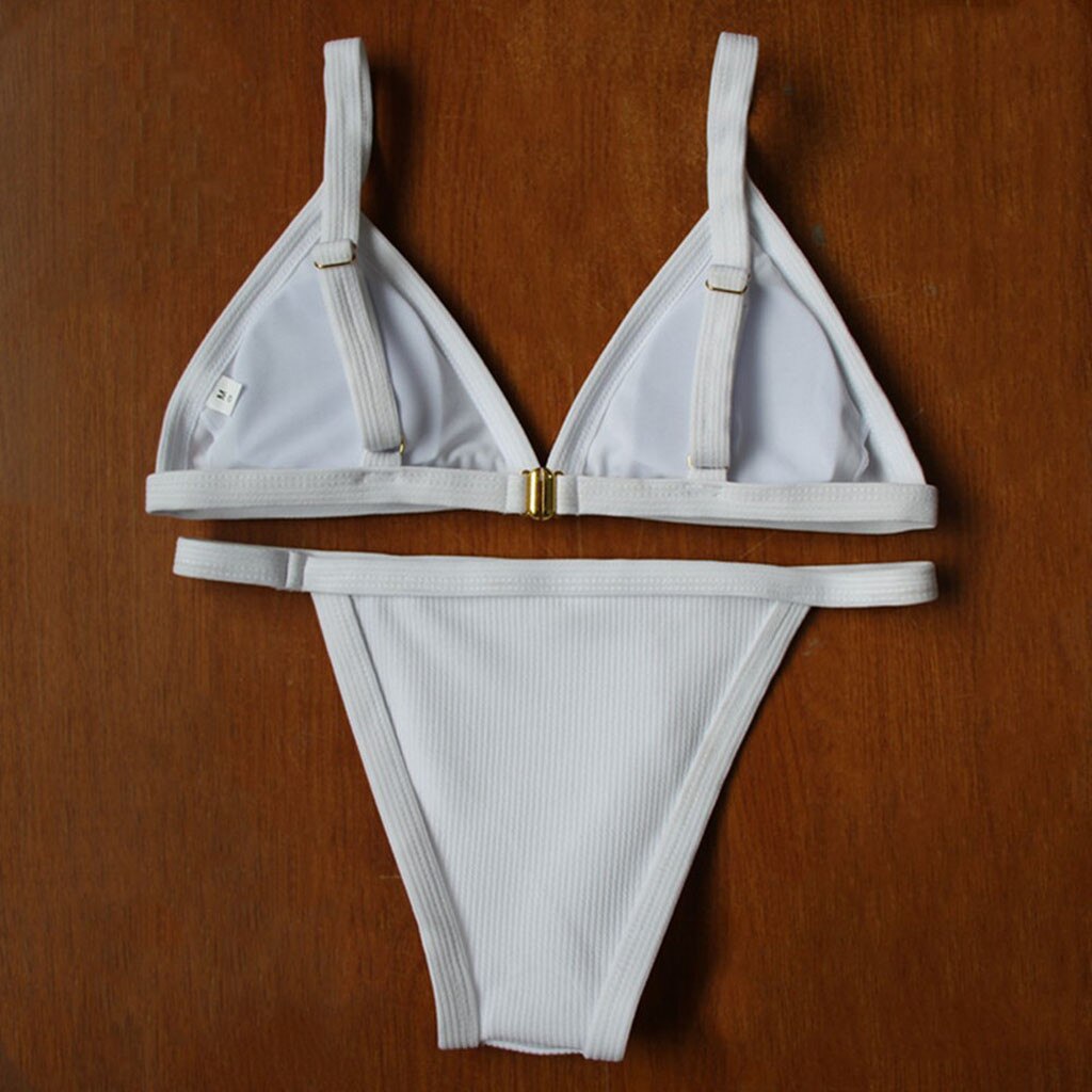 White Push Up Bikini Set