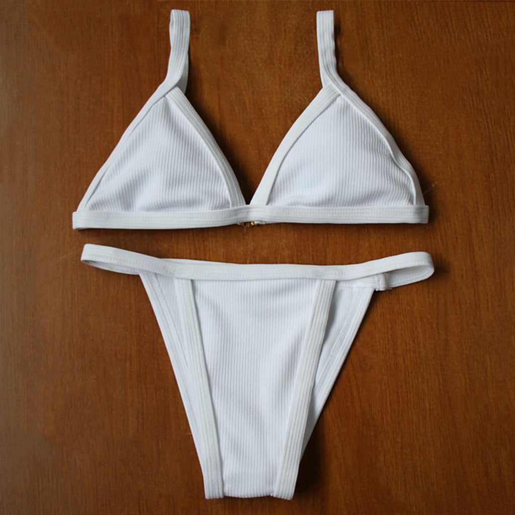 White Push Up Bikini Set