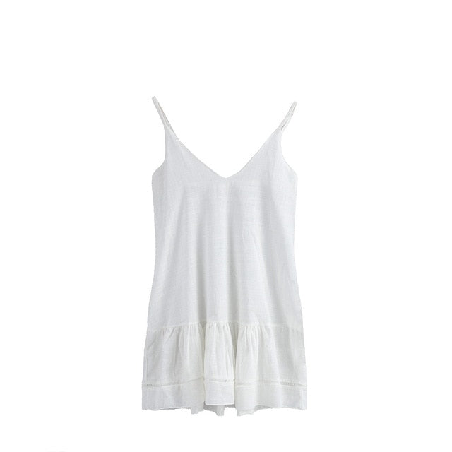 Sweet summer Fashion Girls Women dress Camis V-Neck Solid Sleeveless Casual Backless Butterfly Mini holiday beach Dress vestidos
