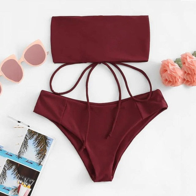 Backless Bandeau Bikini