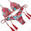 Women's Floral Bikini Bandage Halter Bathing Suit