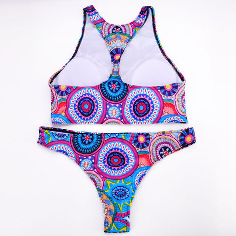 Multi Color Tribal Two Piece Swimsuit
