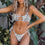 Women Tie Cutout Hollow Out Bikini Set