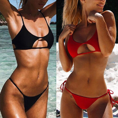 Cut Out Bralette Bikini Top - Two Piece Bikini