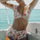 Women Falbala High-waisted Bikini Set Shein Push-Up Swimsuit Bathing Swimwear