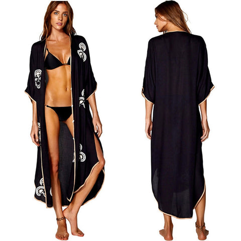 Women Printed Kimono Cardigan Swimsuit Cover Up
