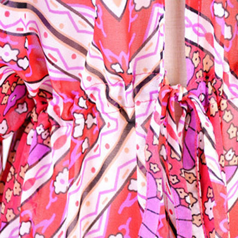 Floral Print Chiffon Beach Tunic Dress